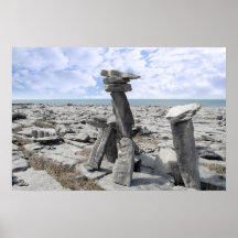 standing boulders in rocky burren landscape poster