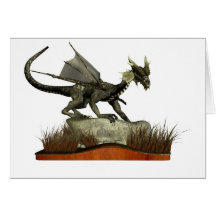 Standing Dragon on a Rock Cards