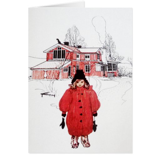 Standing in Winter Snow Greeting Card