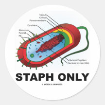 Staph Only (Bacteria Health Medicine Humour) Round Sticker