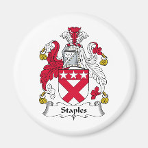 Staples Family Crest Refrigerator Magnet