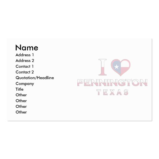 Staples, Texas Business Cards