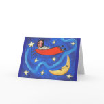 Star Angel & Moon - greeting card / notecard
