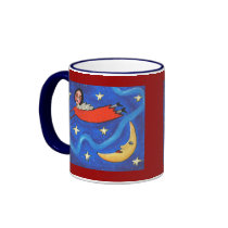 Star Angel & Moon - ringer mug