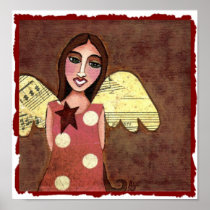 Star Angel w/ Musical Wings - print