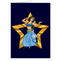 Star Belly Dancing Girl Greeting Card