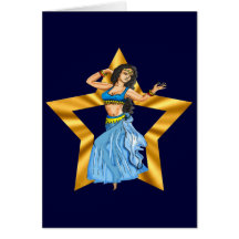 Star Belly Dancing Girl Card