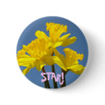 STAR! button Yellow Bright Daffodils Flowers