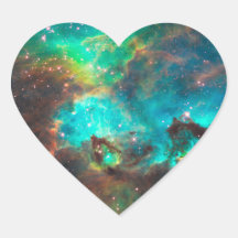Star Cluster NGC 2074 Heart Stickers