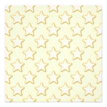Star Cookies Pattern. Cream and Yellow. Personalised Invites