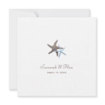 Star Couple Beach Wedding Square Invitations