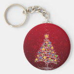 Star Covered Christmas Tree Keychain