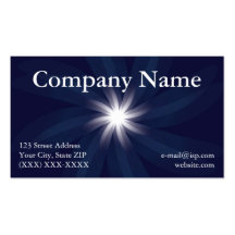 Star Flare abstract blue and white design Business Cards