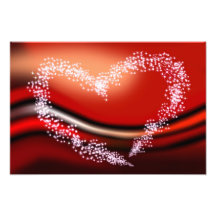 Star Heart on Red Photograph