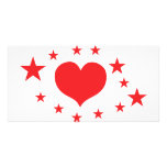 star hearts photo card template