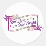Star Light Star Bright Round Sticker