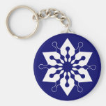 Star of Christmas Winter Ice Crystal Snowflake Keychain