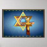 Star Of David and Triple Cross  Poster posters