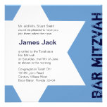 Star of David Bar Mitzvah -blue & white 2 Custom Invitation