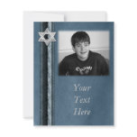 Star of David Blue Photo Card Invites
