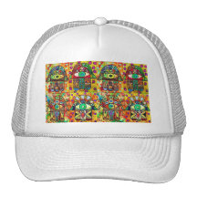 Star Of David Hamsa Vintage Tapastry Mesh Hats