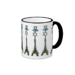 STAR OF DAVID ON EIFFEL TOWER CANDLESTICKS MUG
