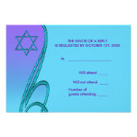 Star of David RSVP Cards Purple Teal Personalised Invitations