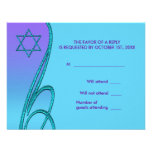 Star of David RSVP Cards Purple Teal Personalized Announcements