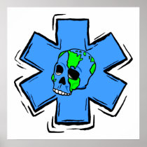Star of life skull poster