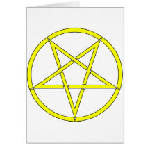 Star Pentagram Five 5 Pointed Symbol Classic Comic Greeting Cards