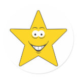 Star Smiley Face Stickers