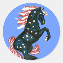 Star Spangled Wild  Horse - Sticker