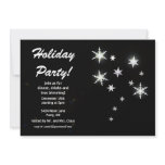 Star Sparkle Black Holiday Party invitations