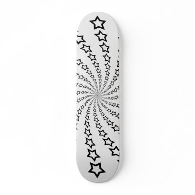 Star Spiral: Black Stars: Skateboard by spiritswitchboard