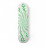 Star Spiral: Green Stars: Skateboard