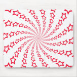 Star Spiral: Red & White: Custom Mousepad