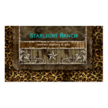 Star Suede Business Card Leopard Blue Brown H