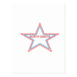 Star with North Dakota in it. Post Card
