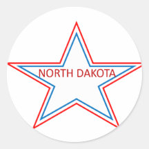 Star with North Dakota in it. Round Sticker