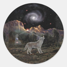 Star Wolf Round Sticker