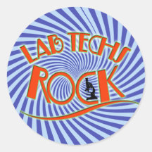 STARBURST LAB TECHS ROCK (LABORATORY SCIENTIST) ROUND STICKER