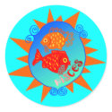 Starburst Pisces stickers
