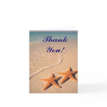 Starfish and Beach wedding Thank You notecards