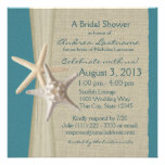 Starfish and Burlap Look Bridal Shower Custom Invitation