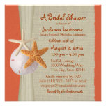 Starfish and Burlap Look Bridal Shower Custom Invitation