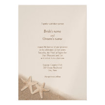 Starfish Beach Theme Wedding Invitations