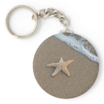 Starfish by the beach key chains