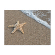 Starfish by the beach post card