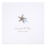 Starfish Couple Beach Wedding Square Invitations