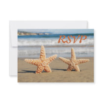 Starfish Couple on the Beach RSVP Card